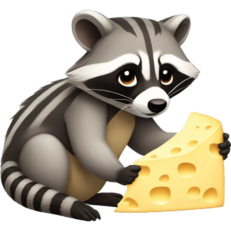 racoon eating cheese emoji