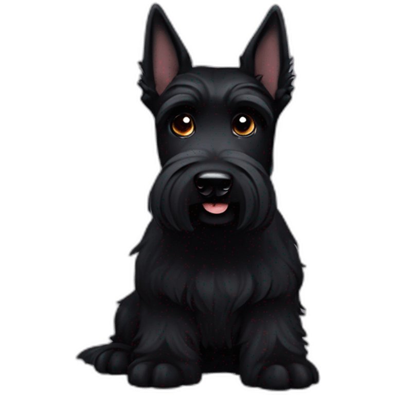 Scottish terrier black dog eyes black emoji