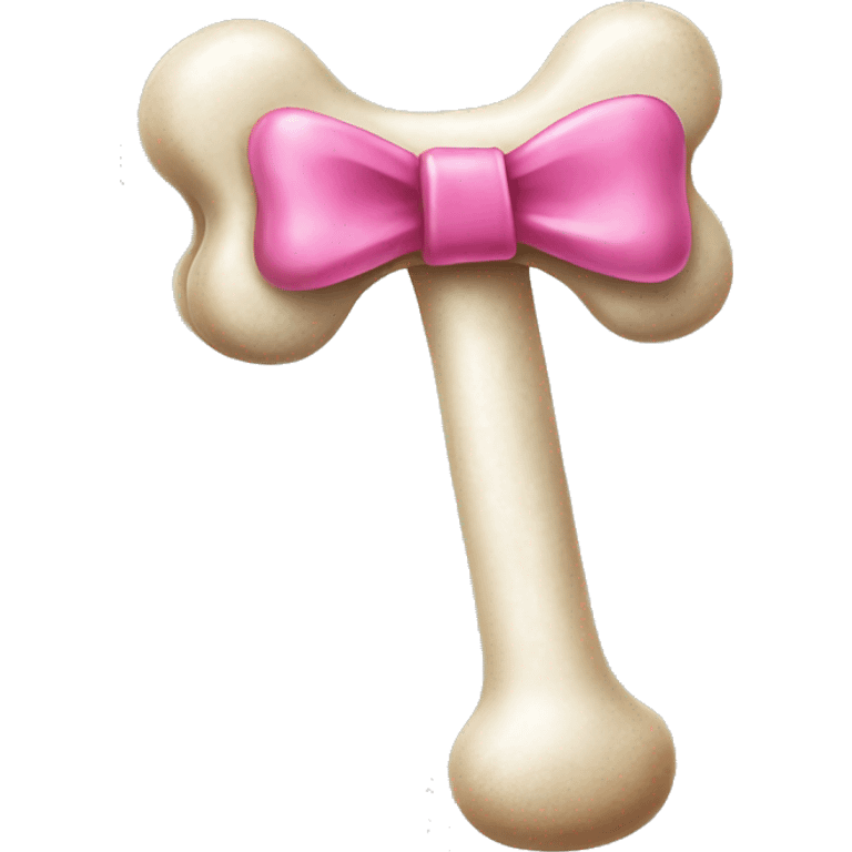 dog bone with pink bow emoji