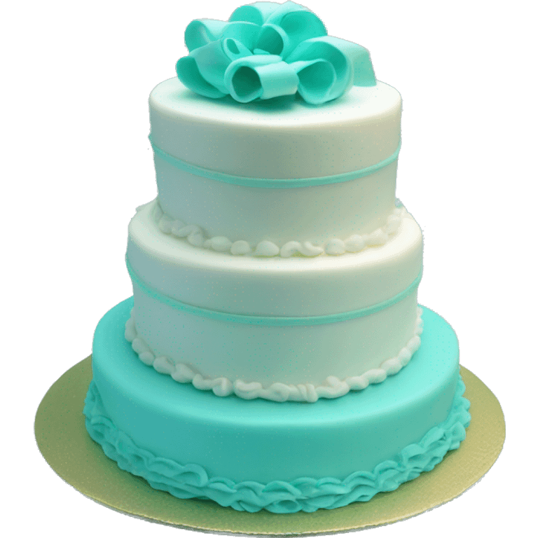 Realistic tiffany blue layered cake emoji