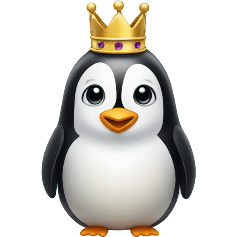 Penguin with crown emoji