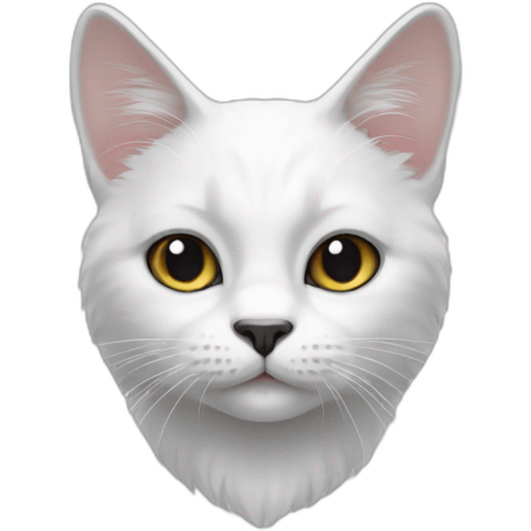 white cat with black paws emoji