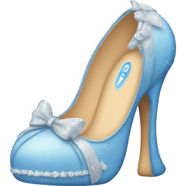 cinderella with a shoe emoji