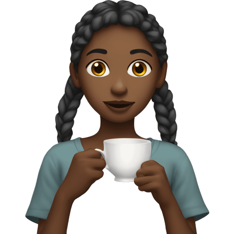 Girl sipping tea emoji