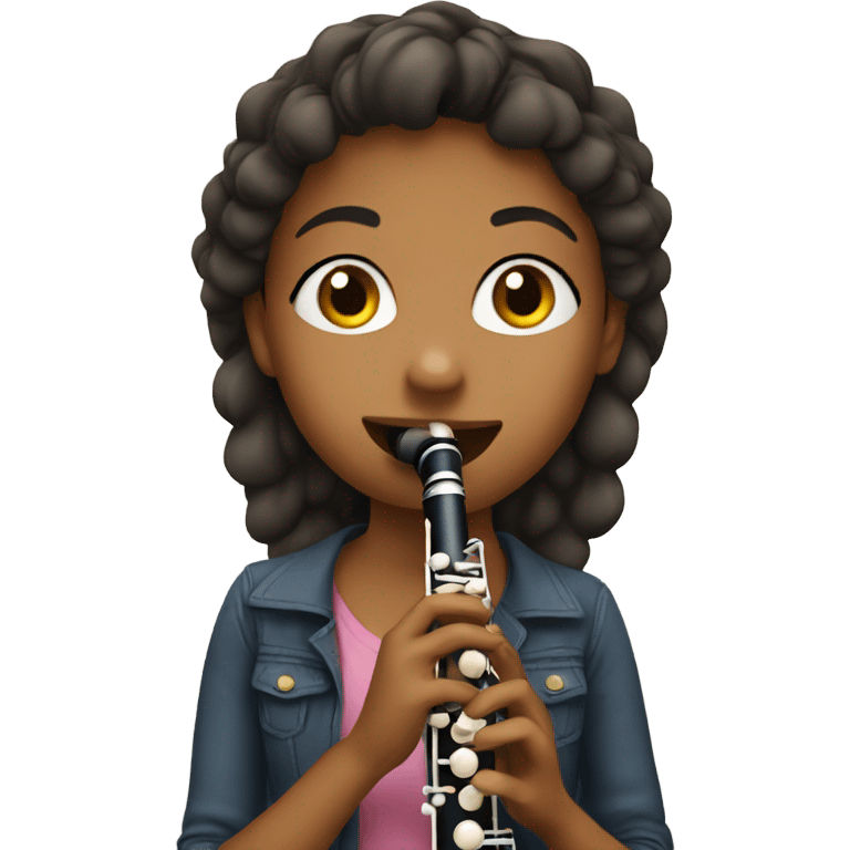 a girl playing clarinet emoji