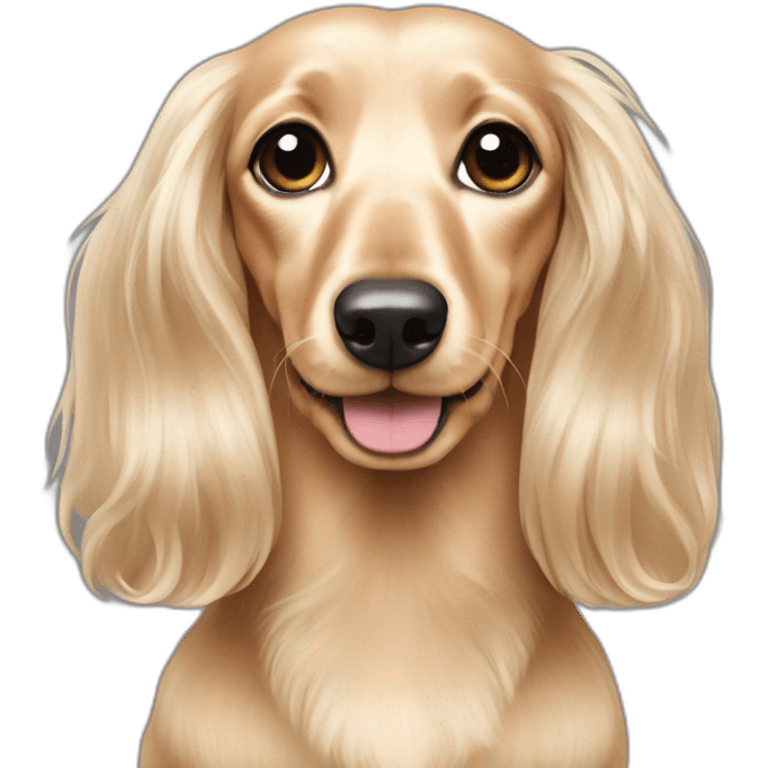 Cream Dachshund long haired emoji