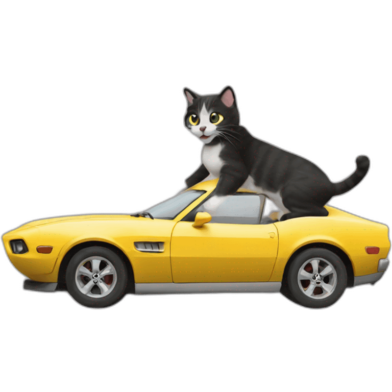 Car fighting other cat emoji