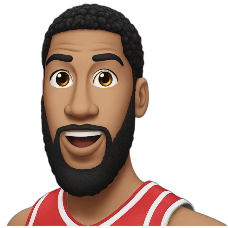 Anthony Davis, with a bubble caption above his saying me emoji