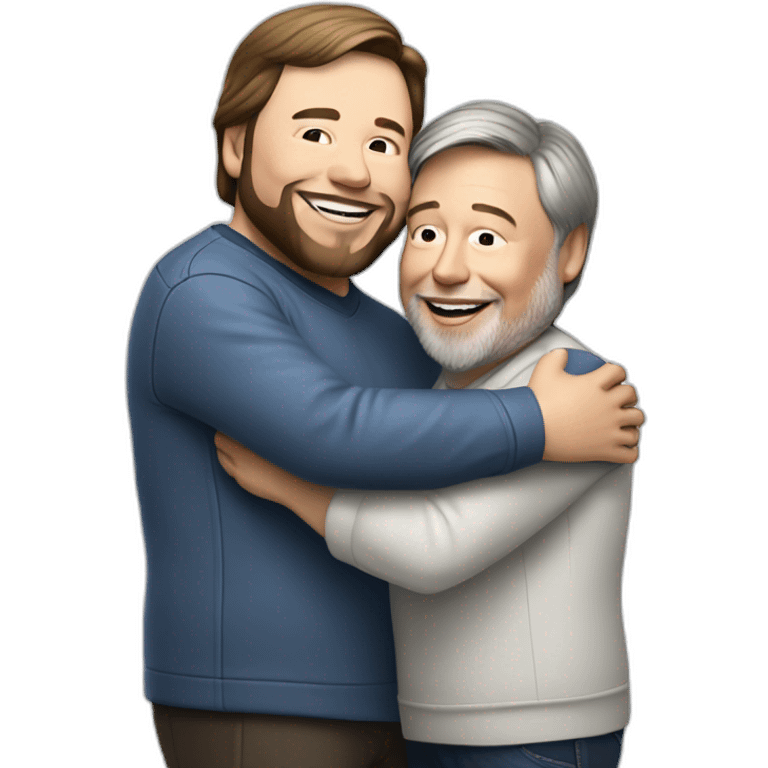 steve wozniak and elon musk hugging emoji