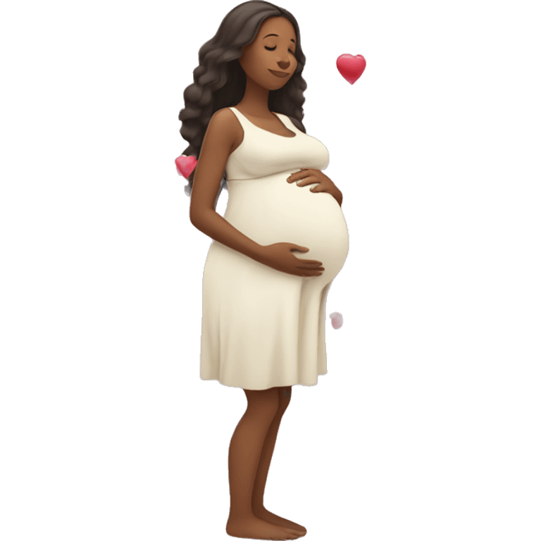 Pregnant women with hearts emoji