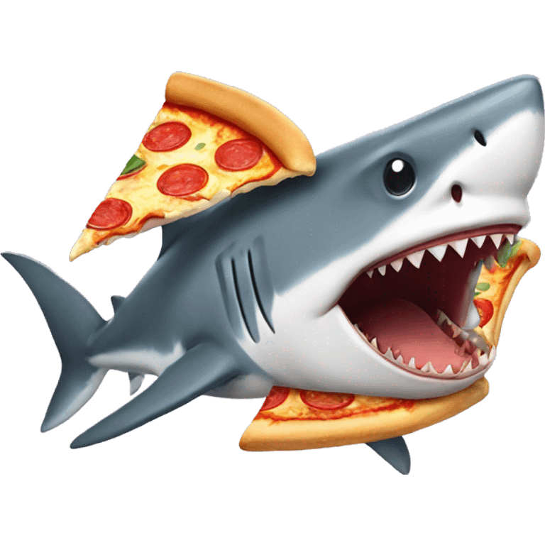 Shark with pizza emoji