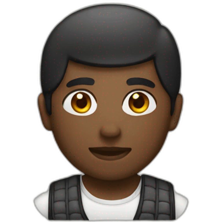 Black Guy with Japanese vest on emoji