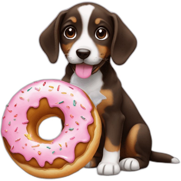 Puppy eating donut emoji