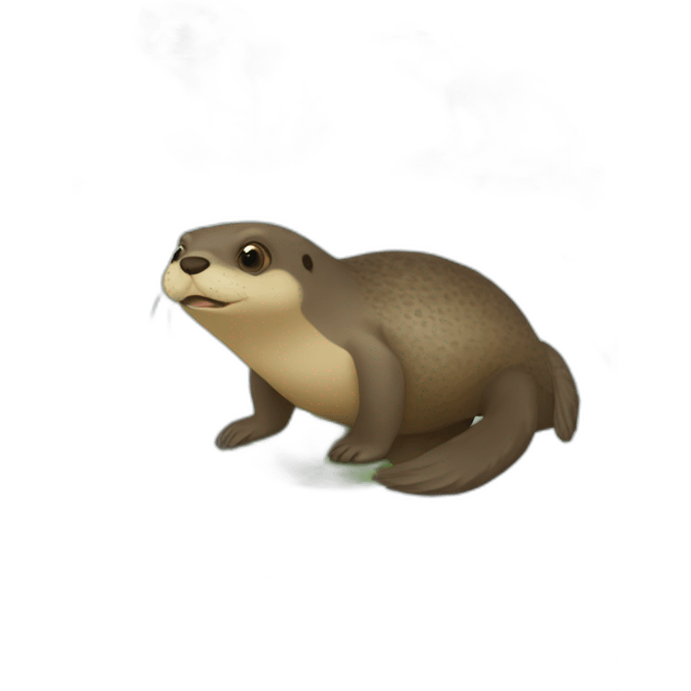 Loutre sur une tortues emoji