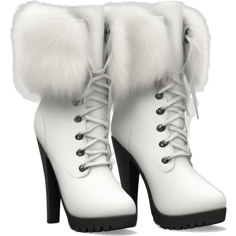 White high heel boots with fur emoji