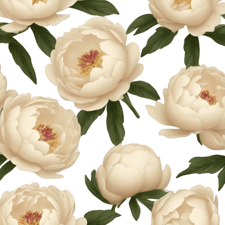 Beige peonies  emoji