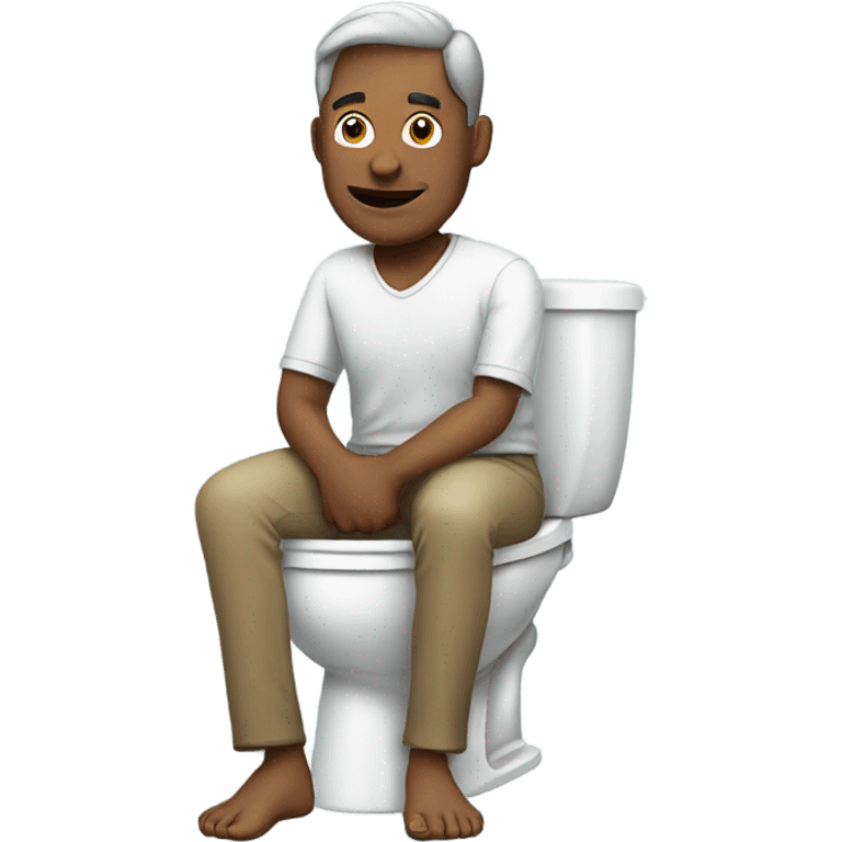 Man sitting on toilet emoji