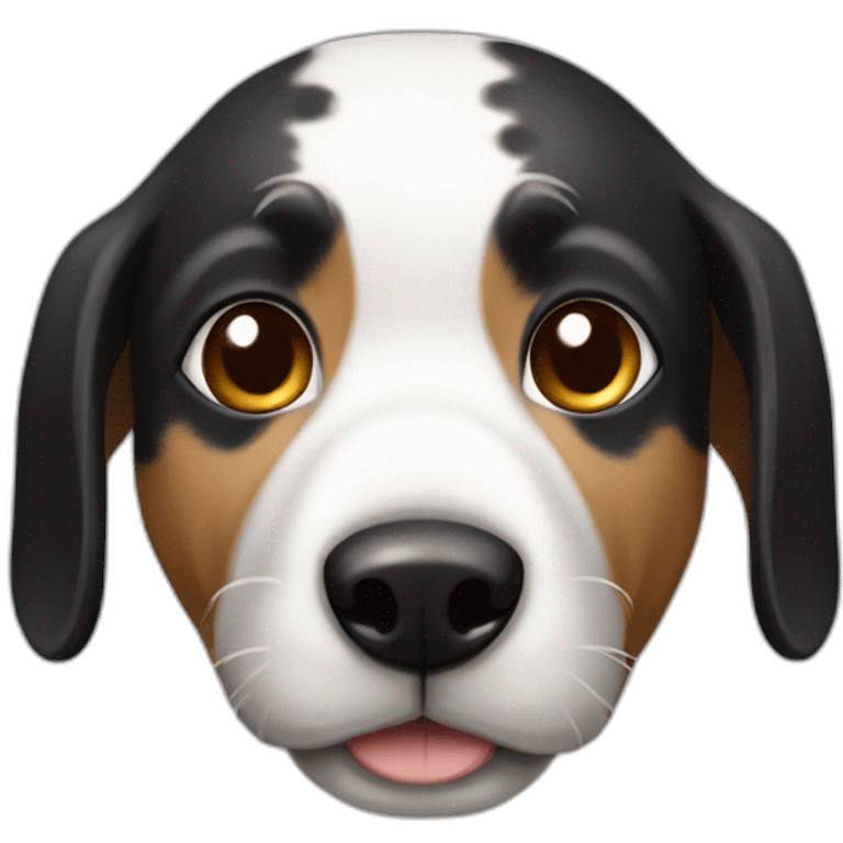 Perro ratonero blanco marrón y negro emoji