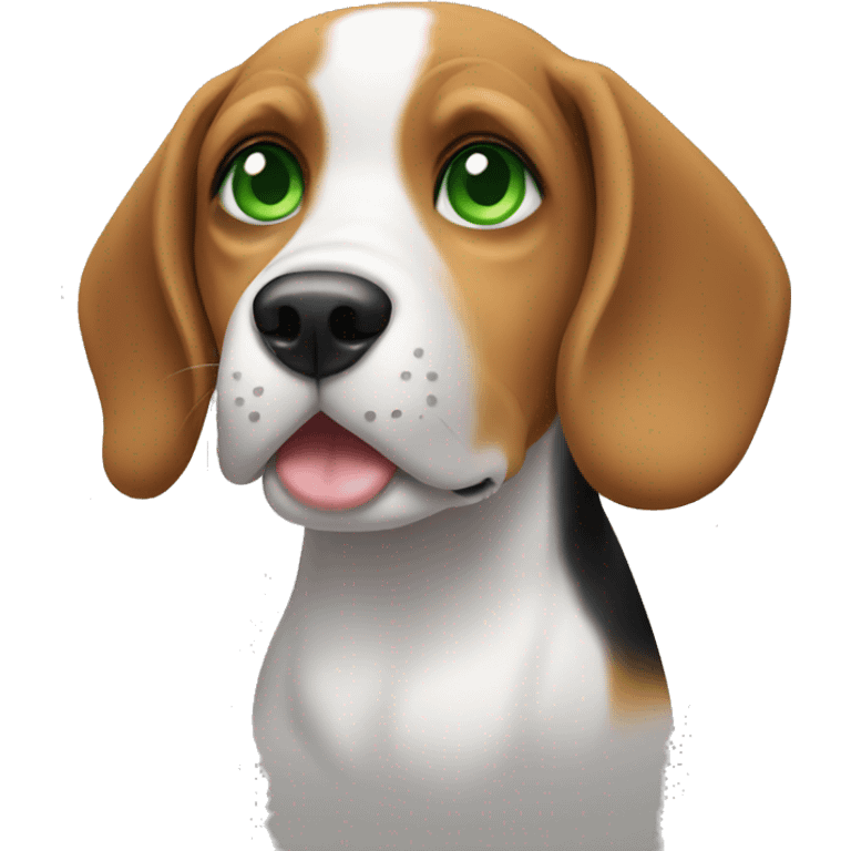 dog beagle with green eyes emoji