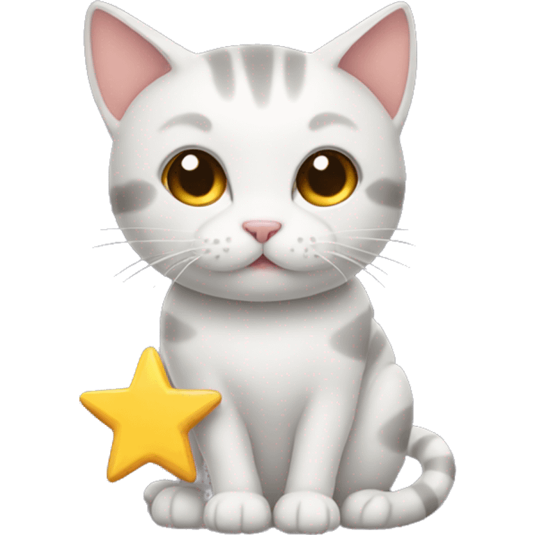 cat holding a star emoji