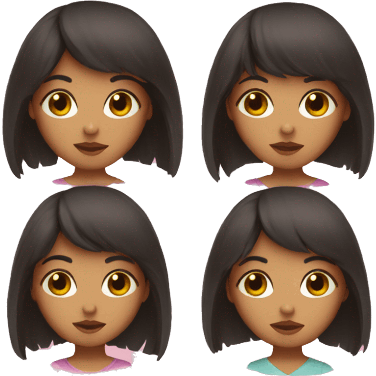 Latina with bangs pink cute  emoji