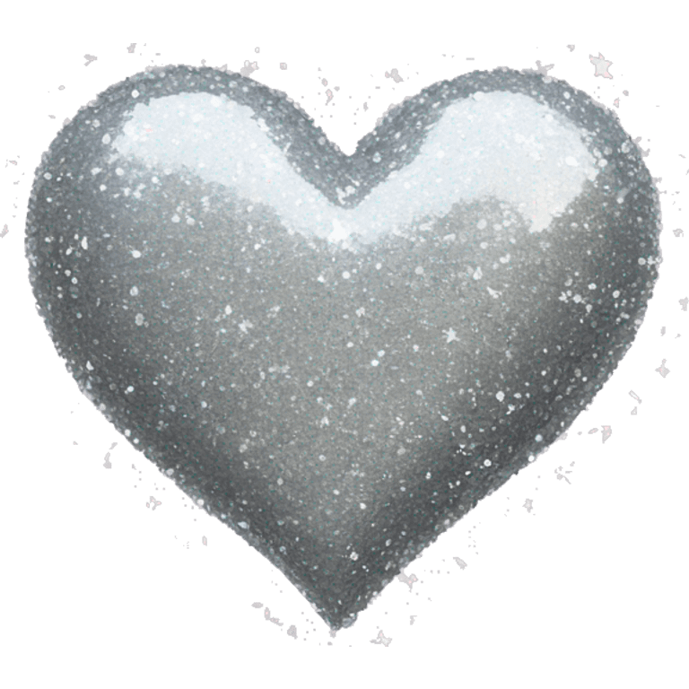 Glitter silver heart emoji