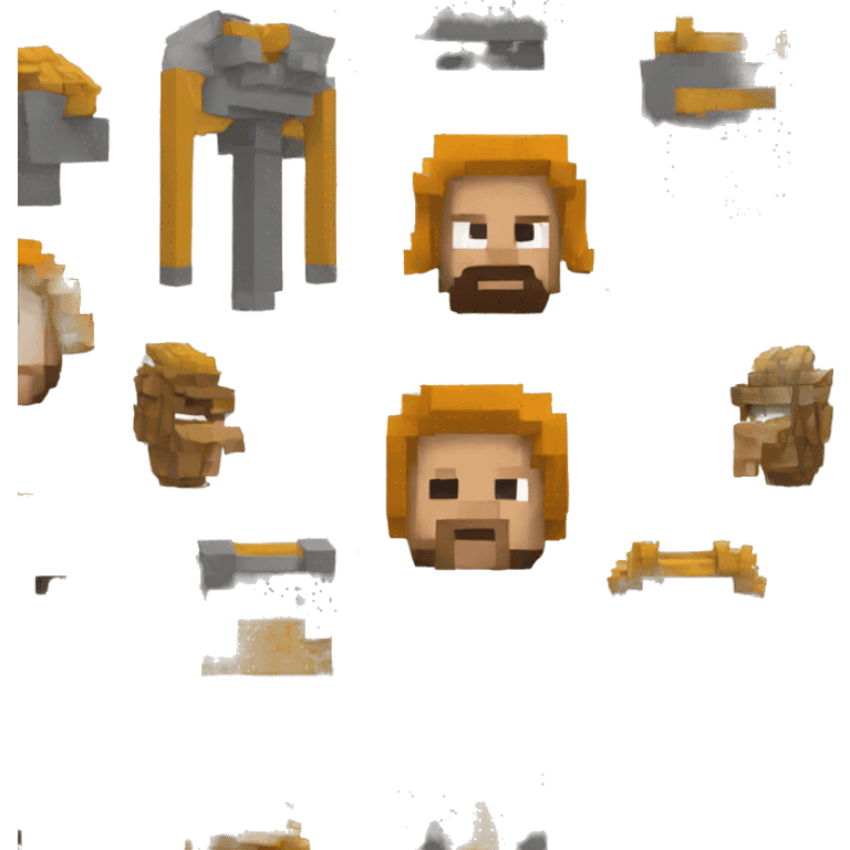 Scandinavian gods in Minecraft style emoji