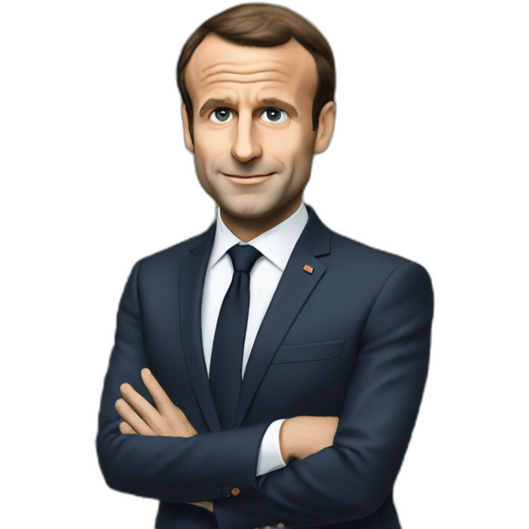 macron in a lot of money emoji