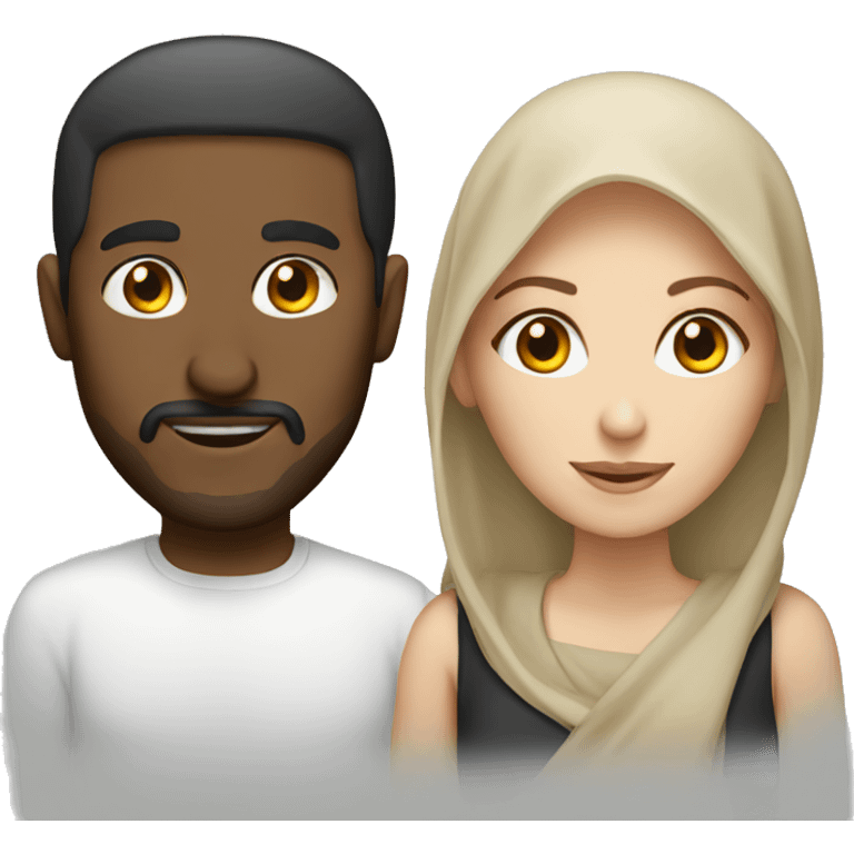 arabic men and white woman emoji