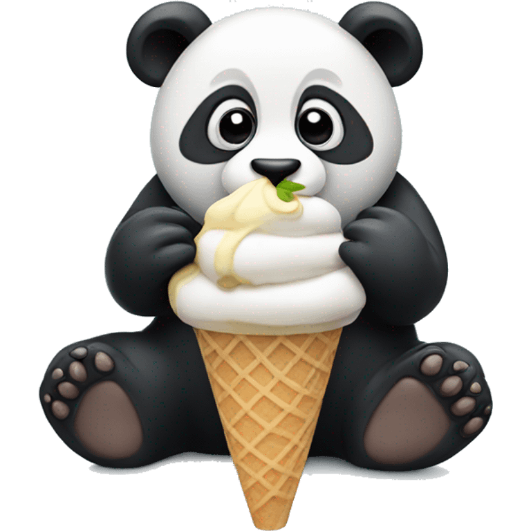 Panda eating ice cream emoji