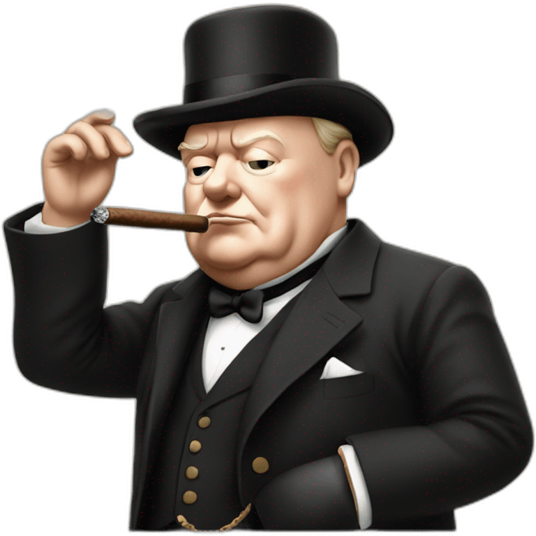 Churchill who smoke a cigar  emoji