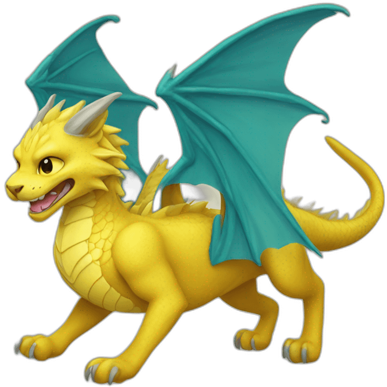 Yellow-dragon-riding-yellow-cat emoji