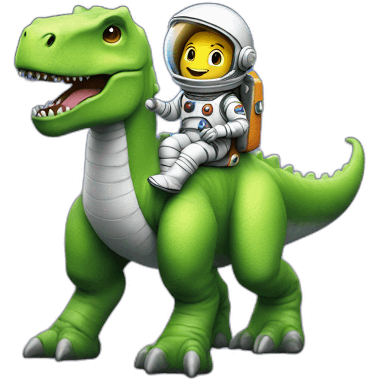 Spaceman sur un dinosaure emoji