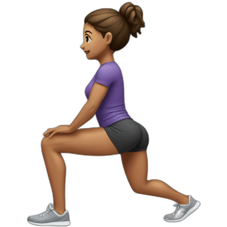  woman doing squats whith only leg emoji