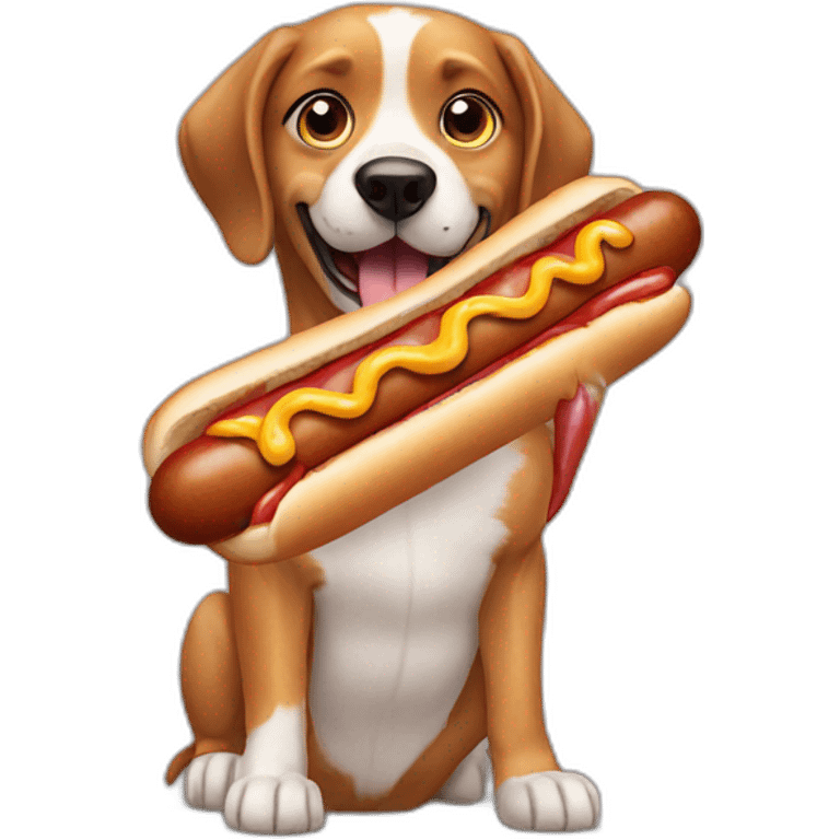 Dog eating an Hotdog  emoji