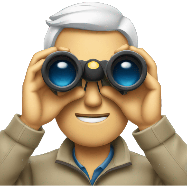 man looking through binoculars emoji