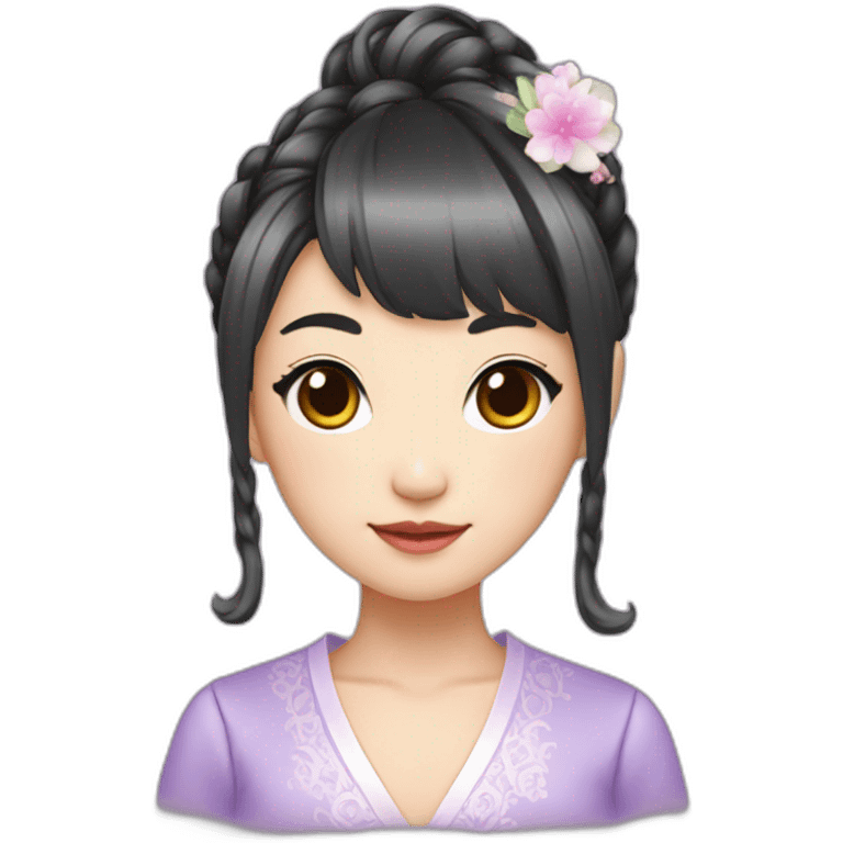 fancy idol, asian girl, hime-cut hairstyle emoji