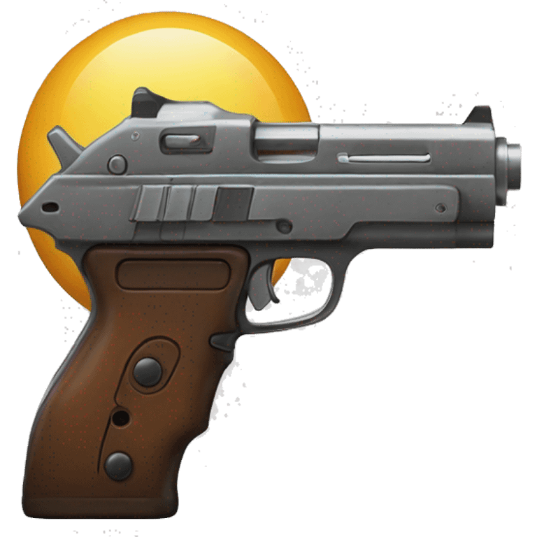 Pew pew gun with a face emoji