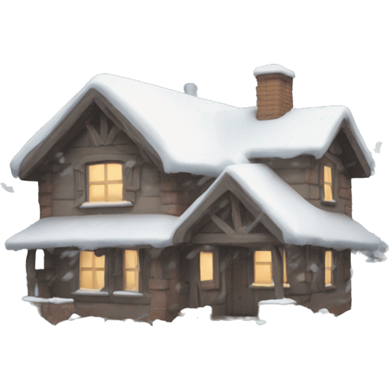 A house with snow covering it emoji