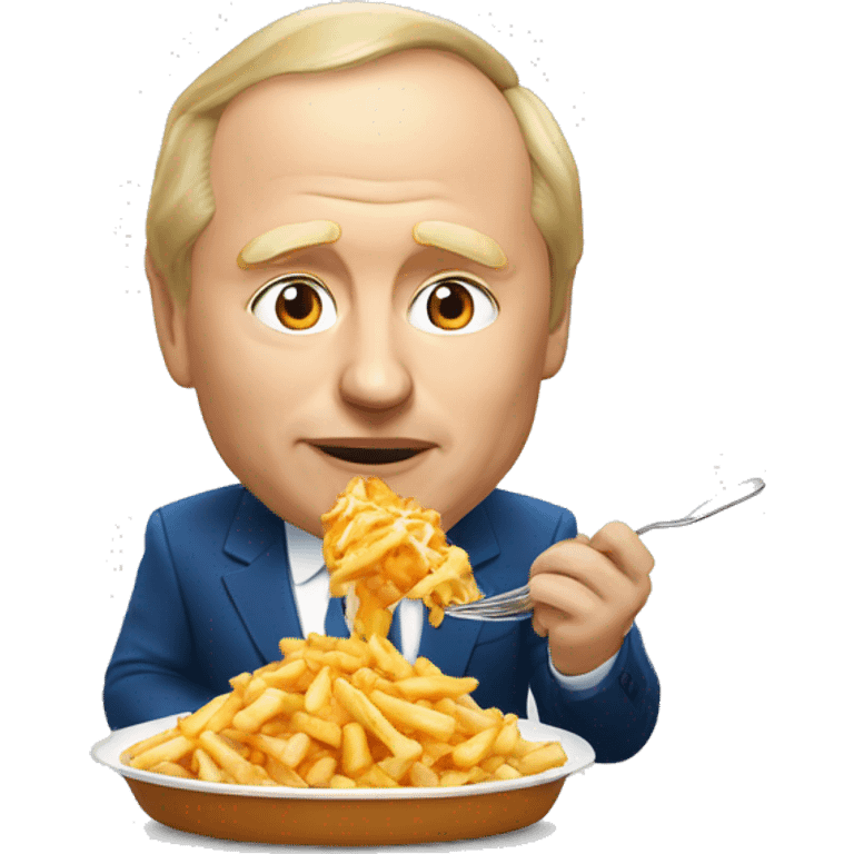 Vladimir Poutine qui mange une Poutine  emoji