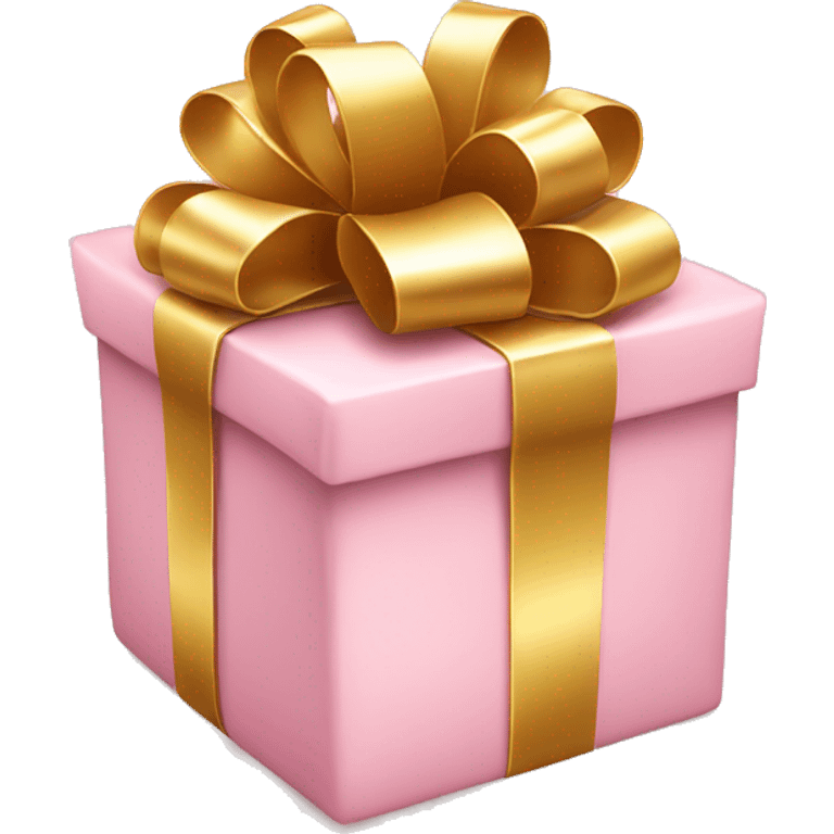 Light pink present with gold bow emoji