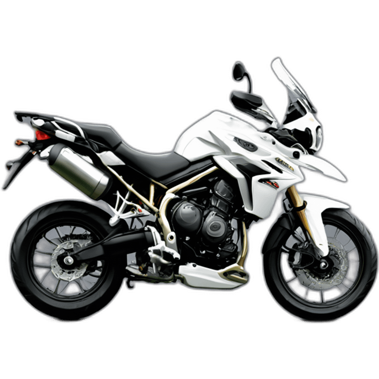 Triumph tiger 800 xcx white with case emoji