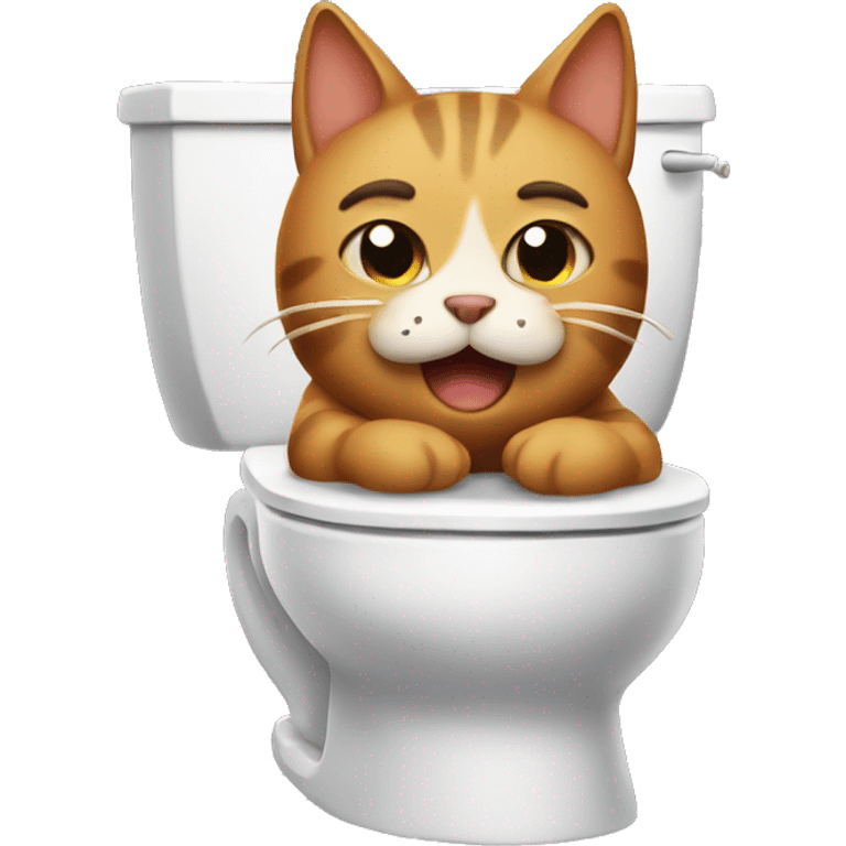 A cat pooping on the toilet  emoji