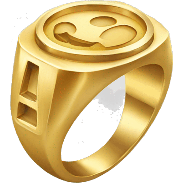 Anillo dorado con centro grande emoji