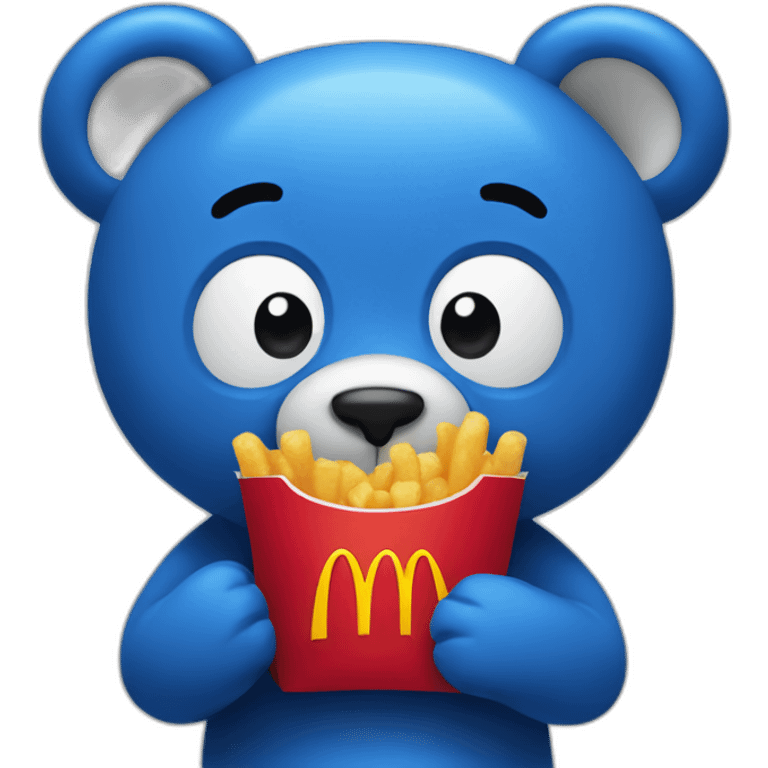 blue bear with McDonalds emoji