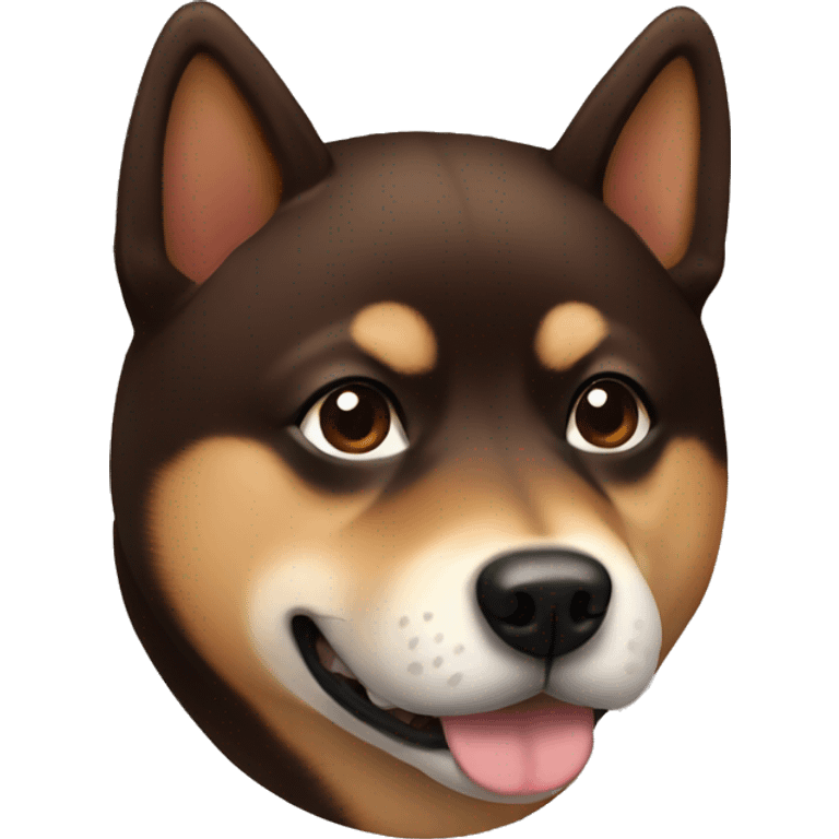 Dark brown shiba emoji