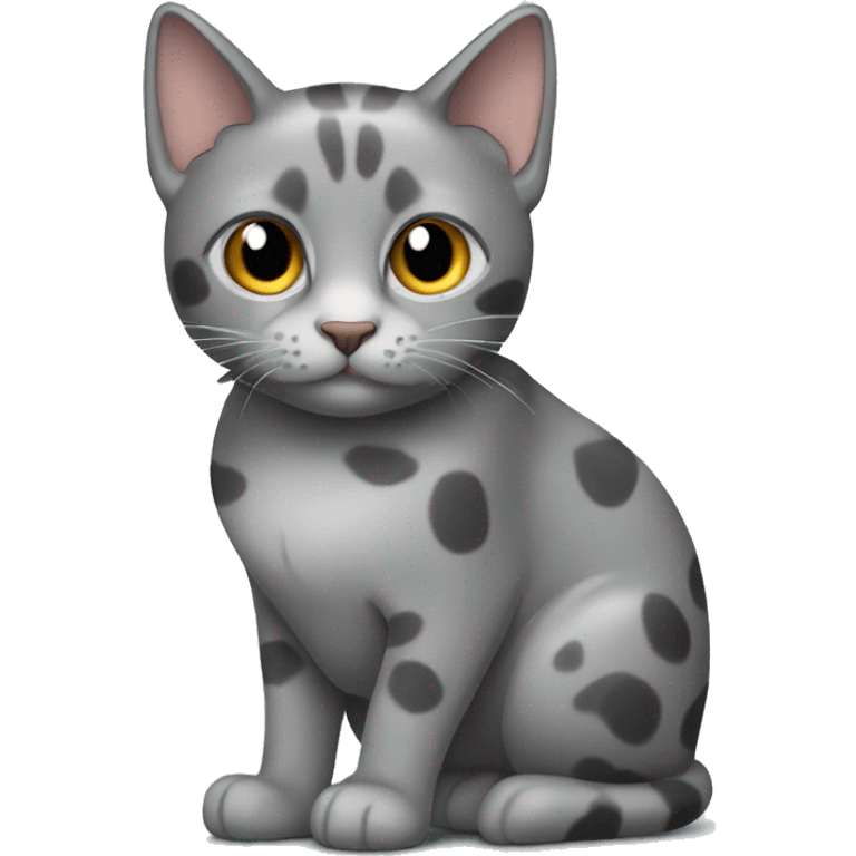 grey cat with lighter spots only in its back  emoji