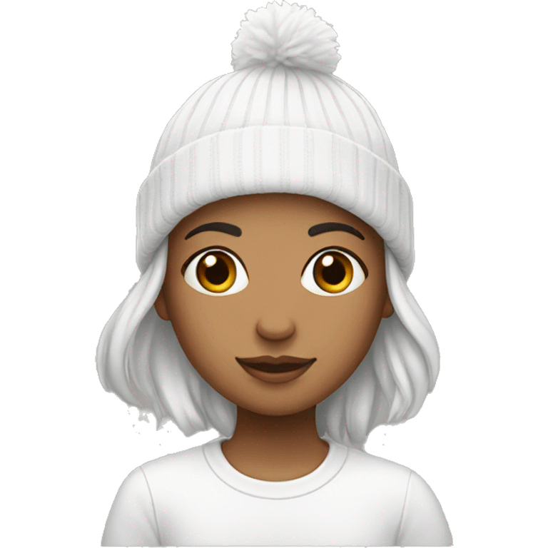 Girl with white beanie emoji