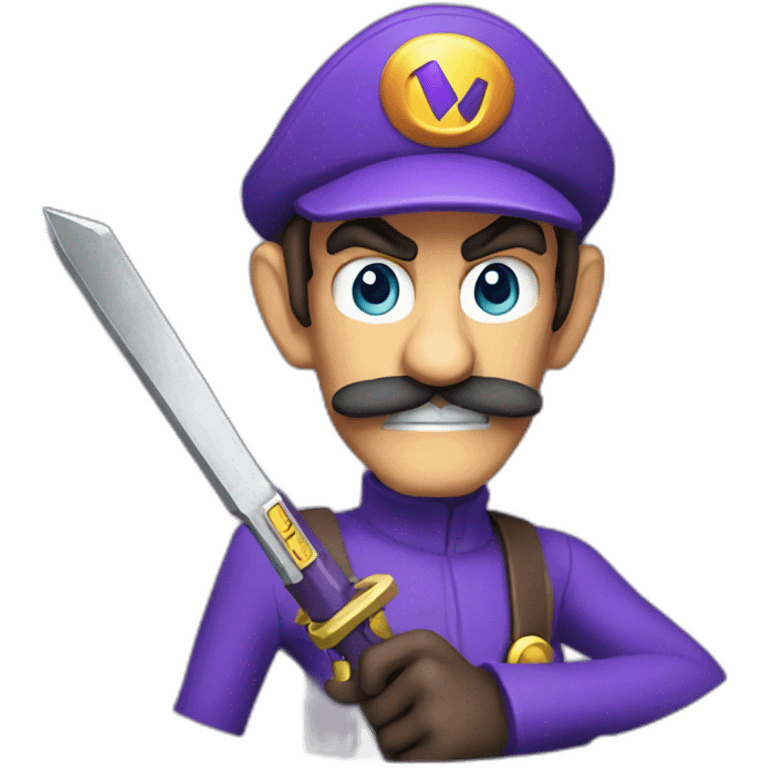 waluigi with weapon emoji