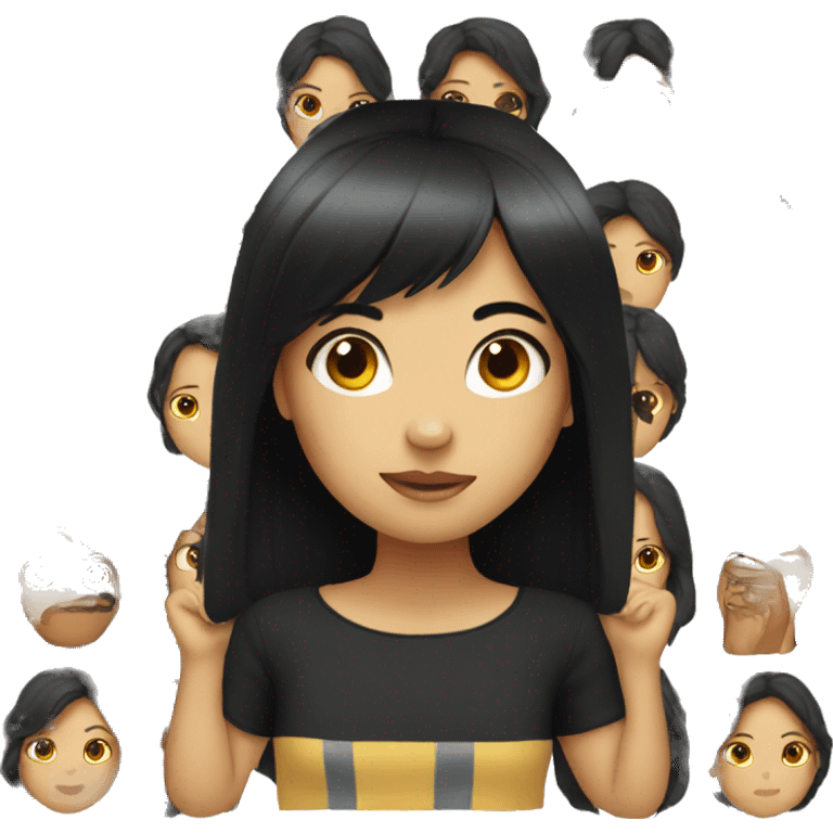 Girl with black hair  emoji